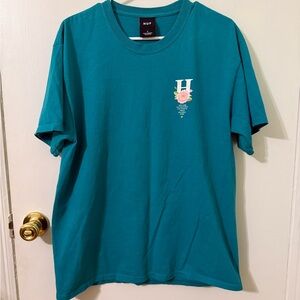 HUF Central Park Teal T-shirt size Large unisex